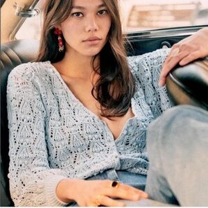 Sézane Annette Jumper in Light Blue (XS)